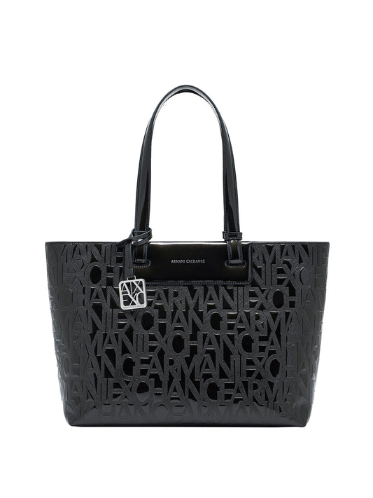 ARMANI EXCHANGE Armani Exchange Borsa Shopper Logo Frontale Nero BLACK