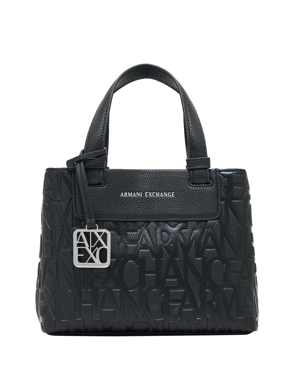 ARMANI EXCHANGE Borsa Armani Exchange shopping Tote con logo in rilievo e tracolla Nero BLACK