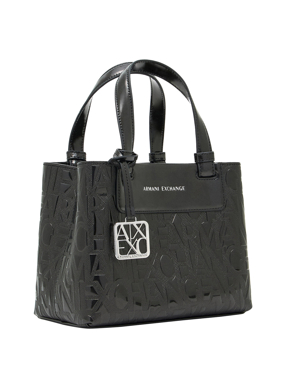 ARMANI EXCHANGE Borsa Shopper Armani Exchange Logo Frontale Nero BLACK