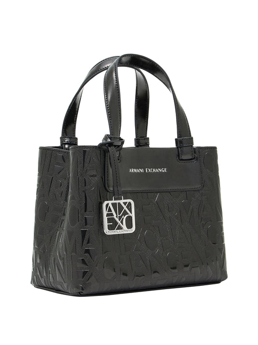 ARMANI EXCHANGE Borsa Shopper Armani Exchange Logo Frontale Nero BLACK