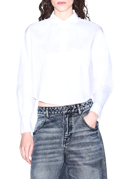 ARMANI EXCHANGE Camicia Regular Fit In Popeline Di Cotone Armani Exchange - Bianco Optic White