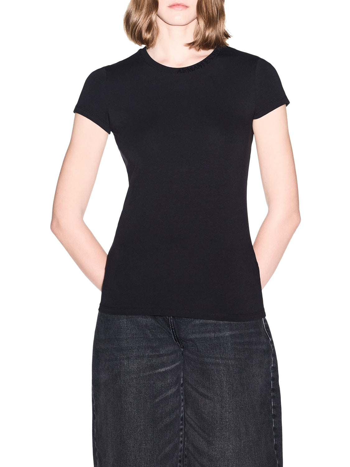 ARMANI EXCHANGE Armani Exchange T-Shirt Logo Frontale Nero BLACK