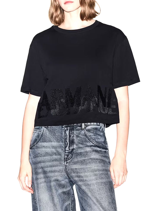 ARMANI EXCHANGE Tshirt Regular Fit In Jersey Di Cotone Armani Exchange - Nero BLACK