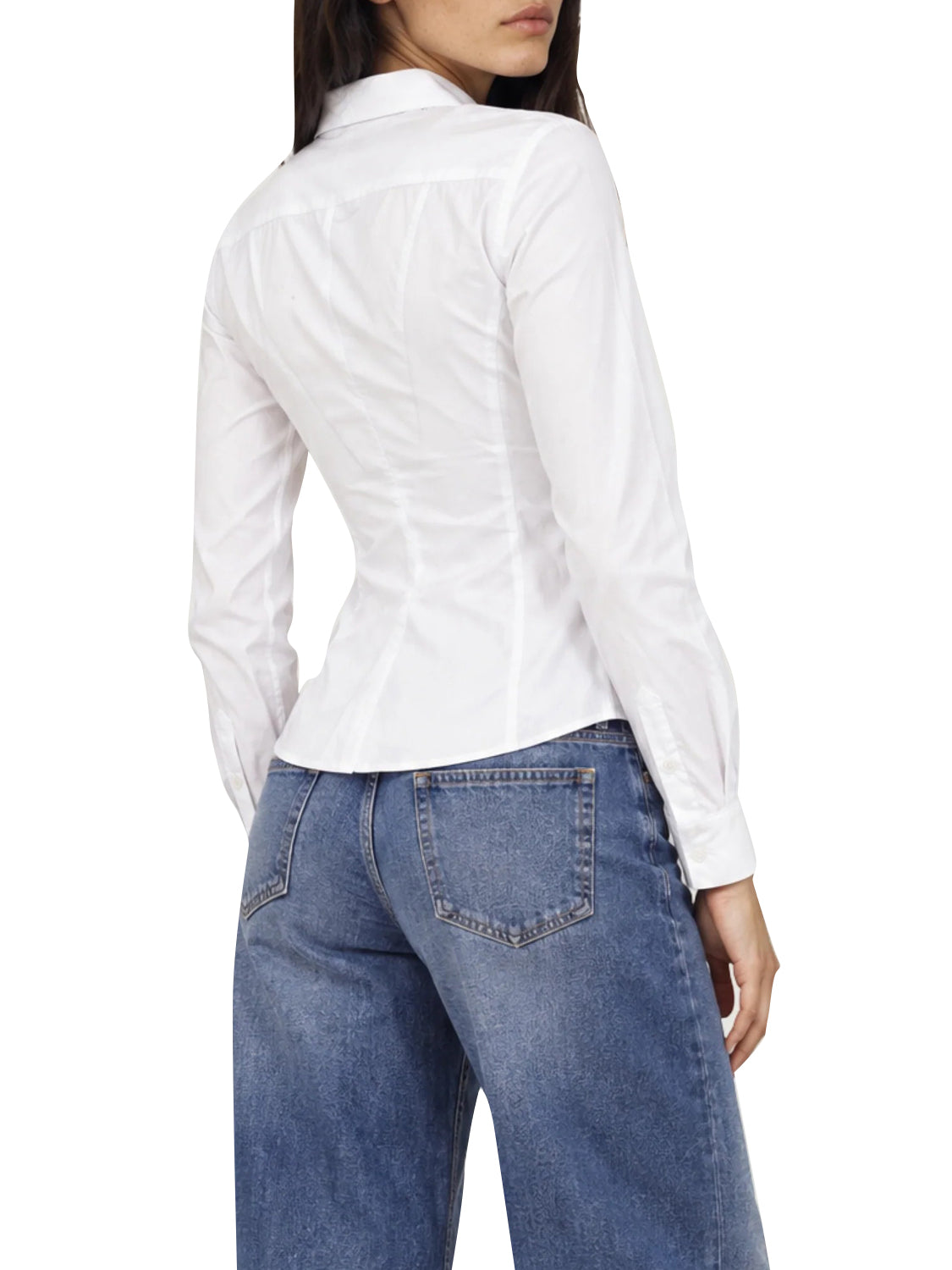 ARMANI EXCHANGE Camicia Stretch In Popeline Di Cotone Armani Exchange - Bianco Optic White