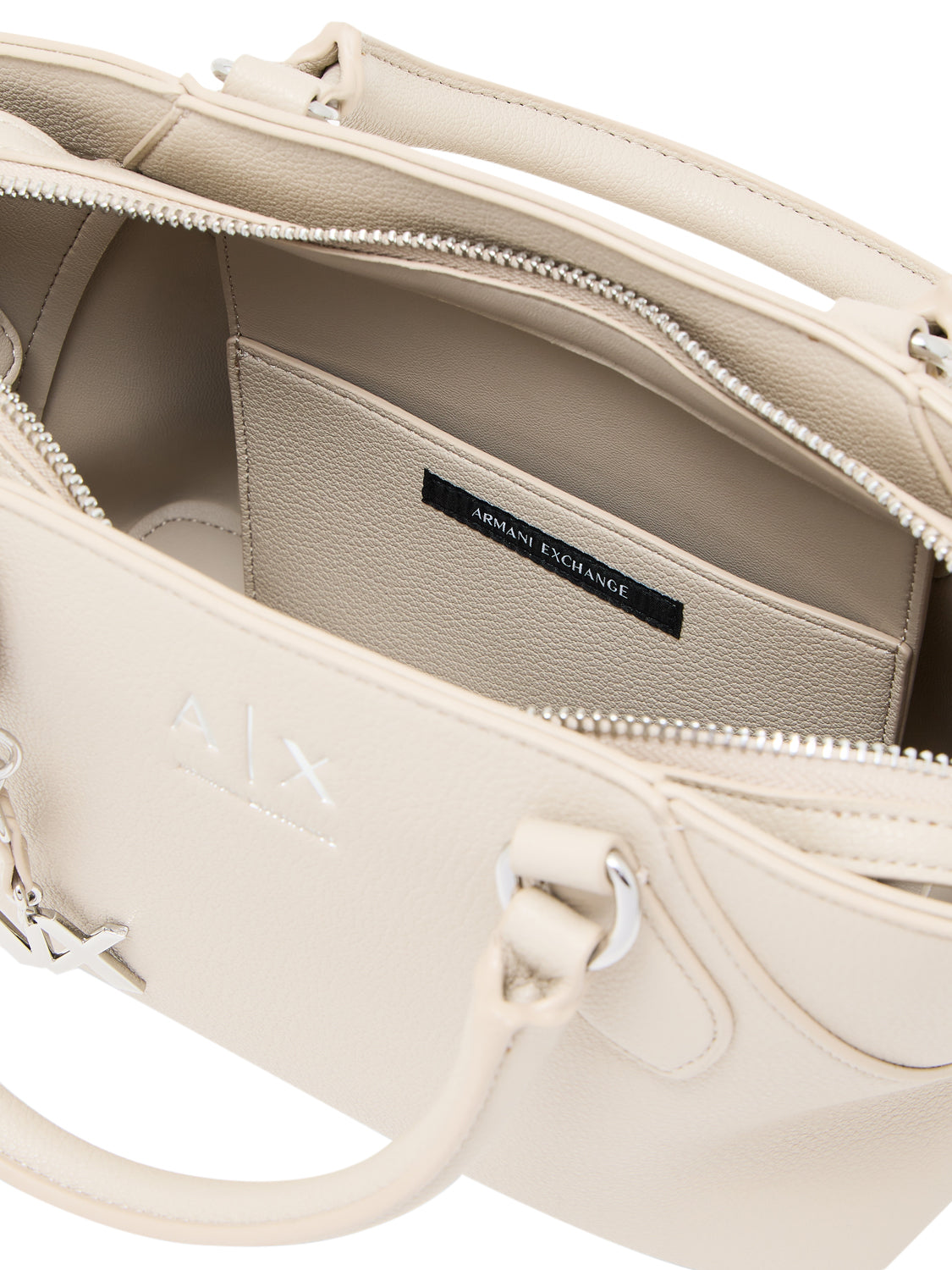 ARMANI EXCHANGE Borsa A Shopper Armani Exchange Logo Frontale - Beige Script