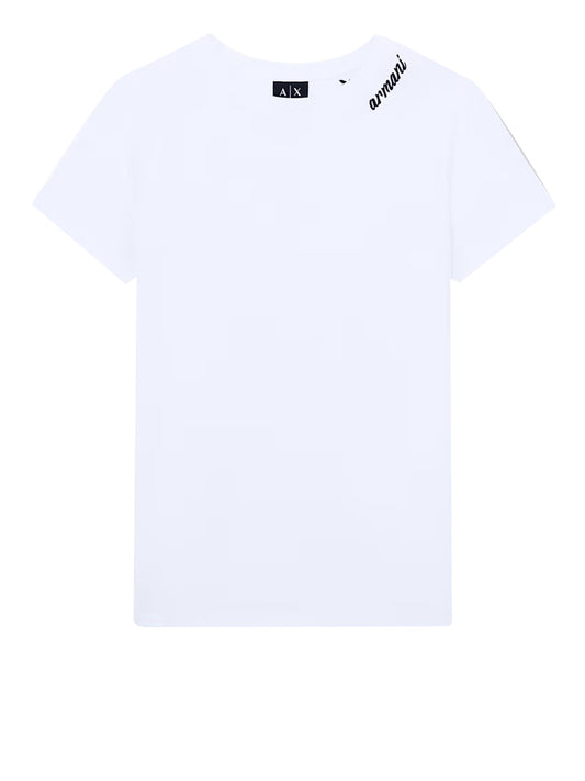ARMANI EXCHANGE Tshirt Regular Fit In Jersey Di Cotone Con Scritta Armani Exchange - Bianco Optic White