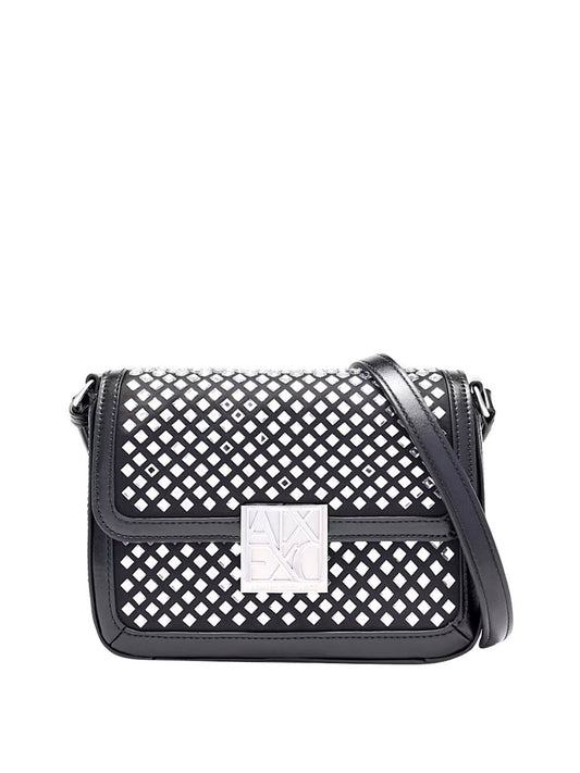 ARMANI EXCHANGE Borsa A Tracolla Con Motivo Geometrico In Strass Armani Exchange - Black/Crystal Black/Crystal