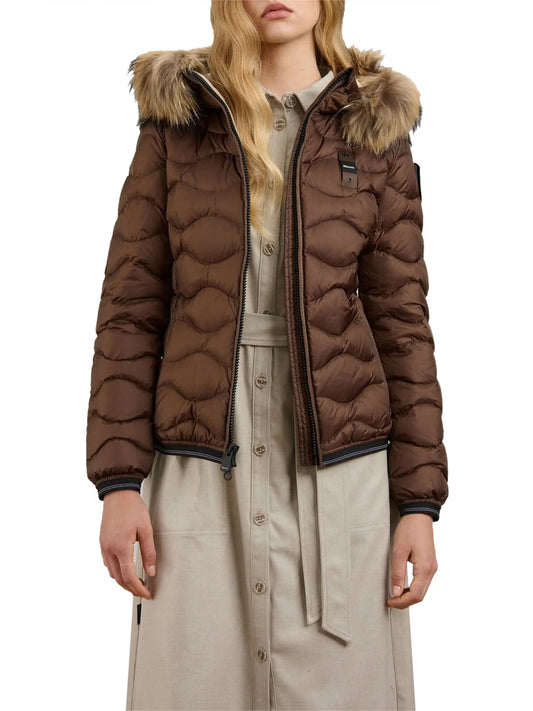 BLAUER Blauer Giubbino Corto Imbottito Piuma Aldie Brown Beige Brown/Beige
