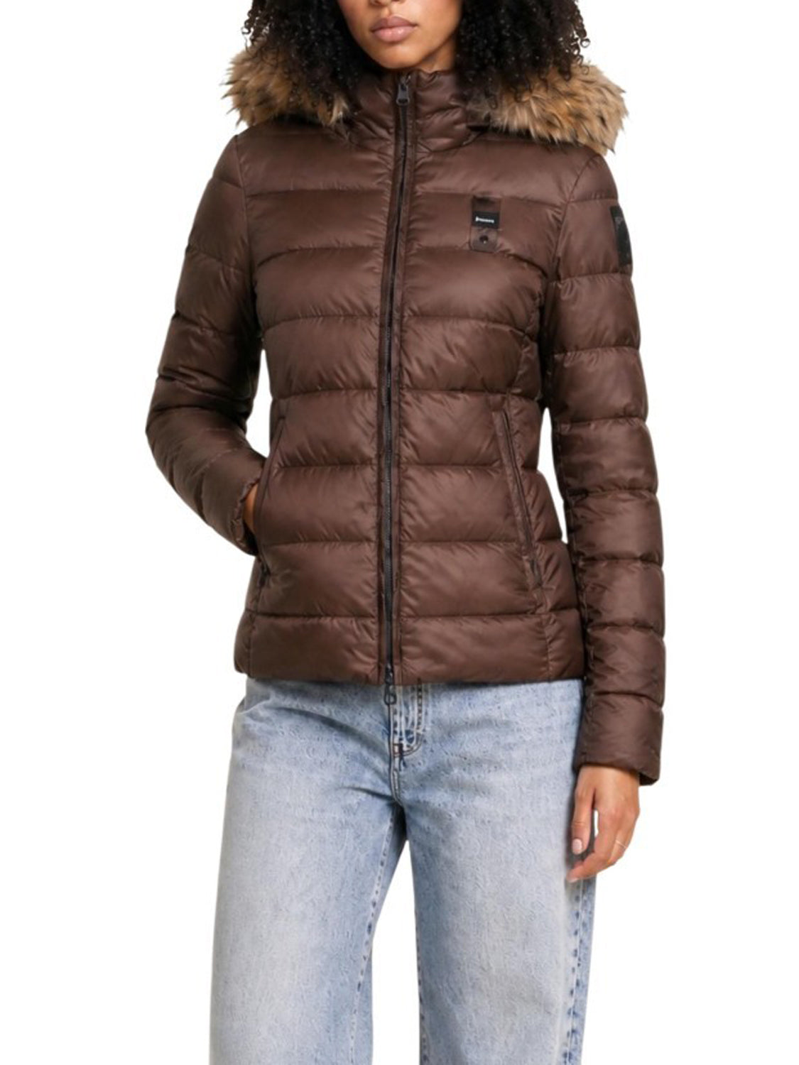 BLAUER Blauer Piumino Corto Arcadia - Brown Beige Brown/Beige
