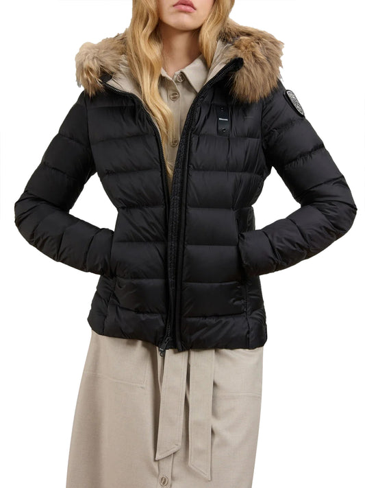 BLAUER Blauer Piumino Corto Imbottito Piuma Arcadia Nero Beige Nero Interno Beige 301