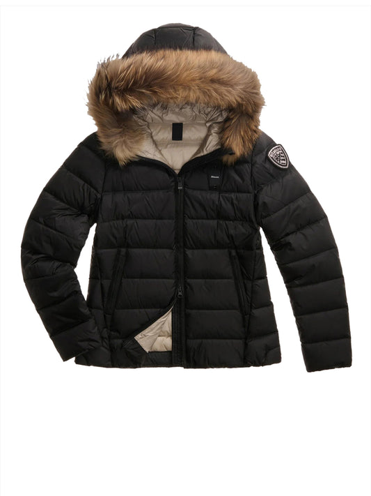 BLAUER Blauer Piumino Corto Imbottito Piuma Arcadia Nero Beige Nero Interno Beige 301