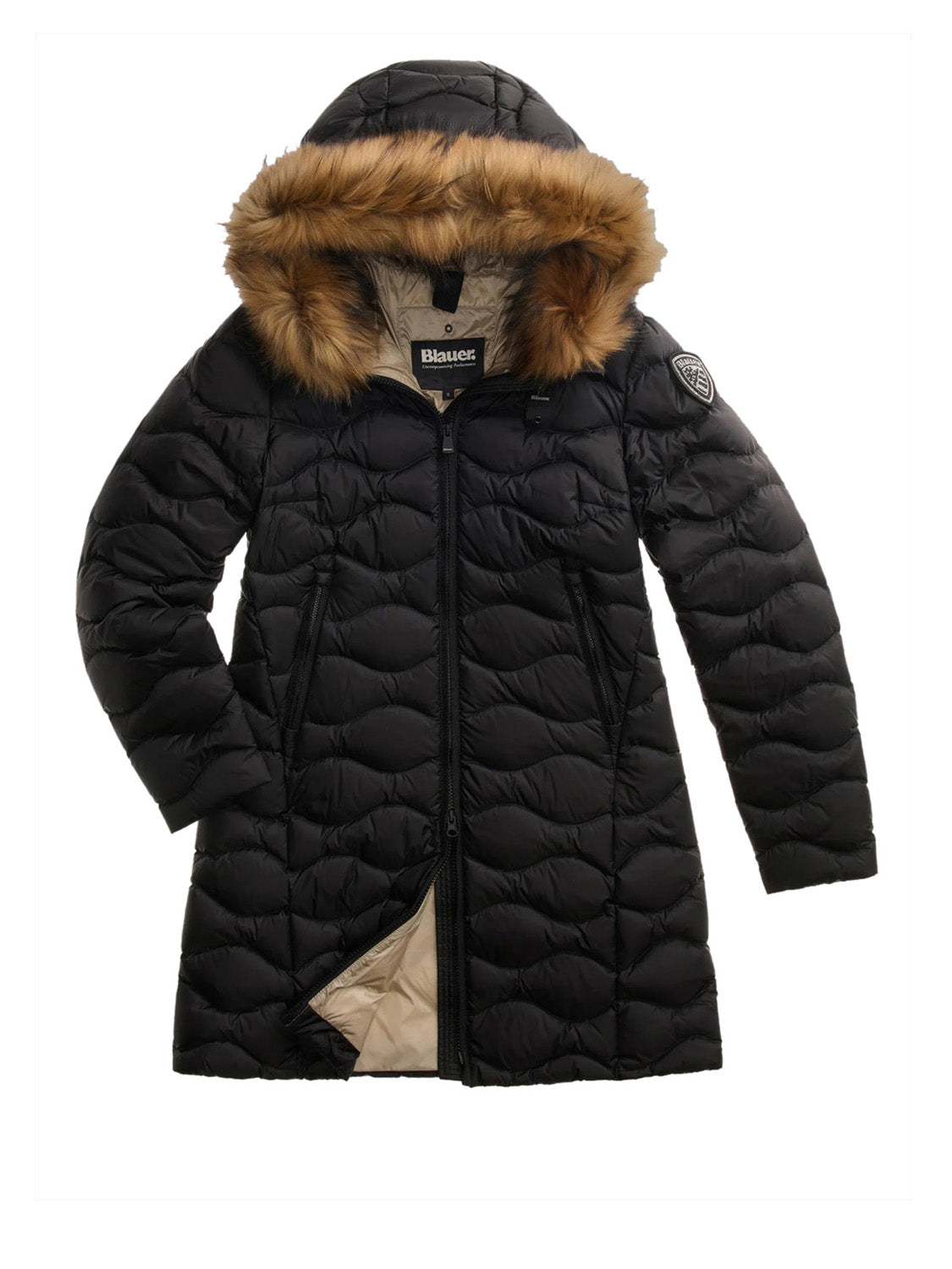 BLAUER Giubbotto Lynel Blauer Long Wave Nero Nero Interno Beige 301