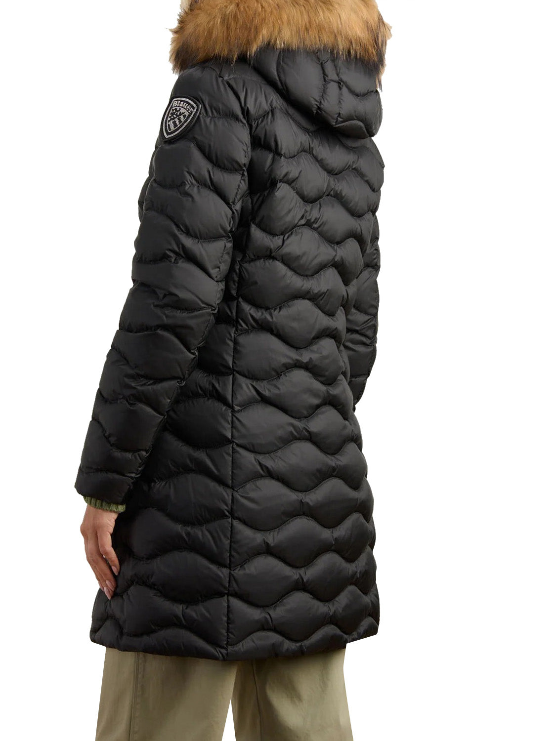BLAUER Giubbotto Lynel Blauer Long Wave Nero Nero Interno Beige 301