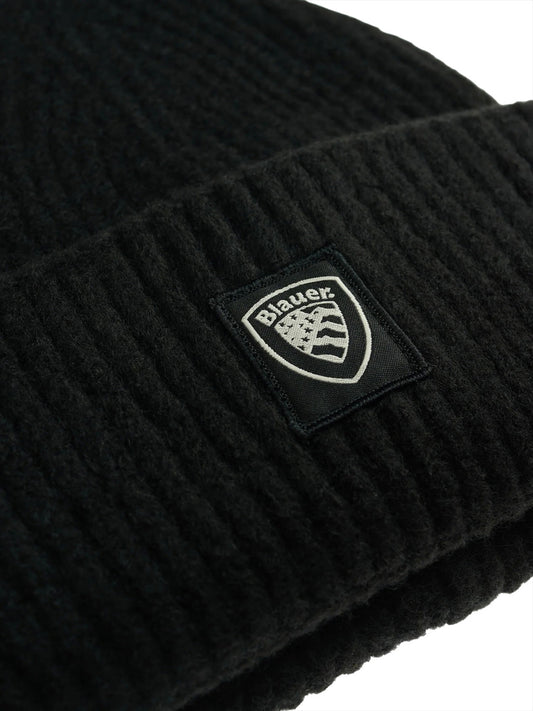 BLAUER Berretto Risvolto Doppio Wabash Nero Nero