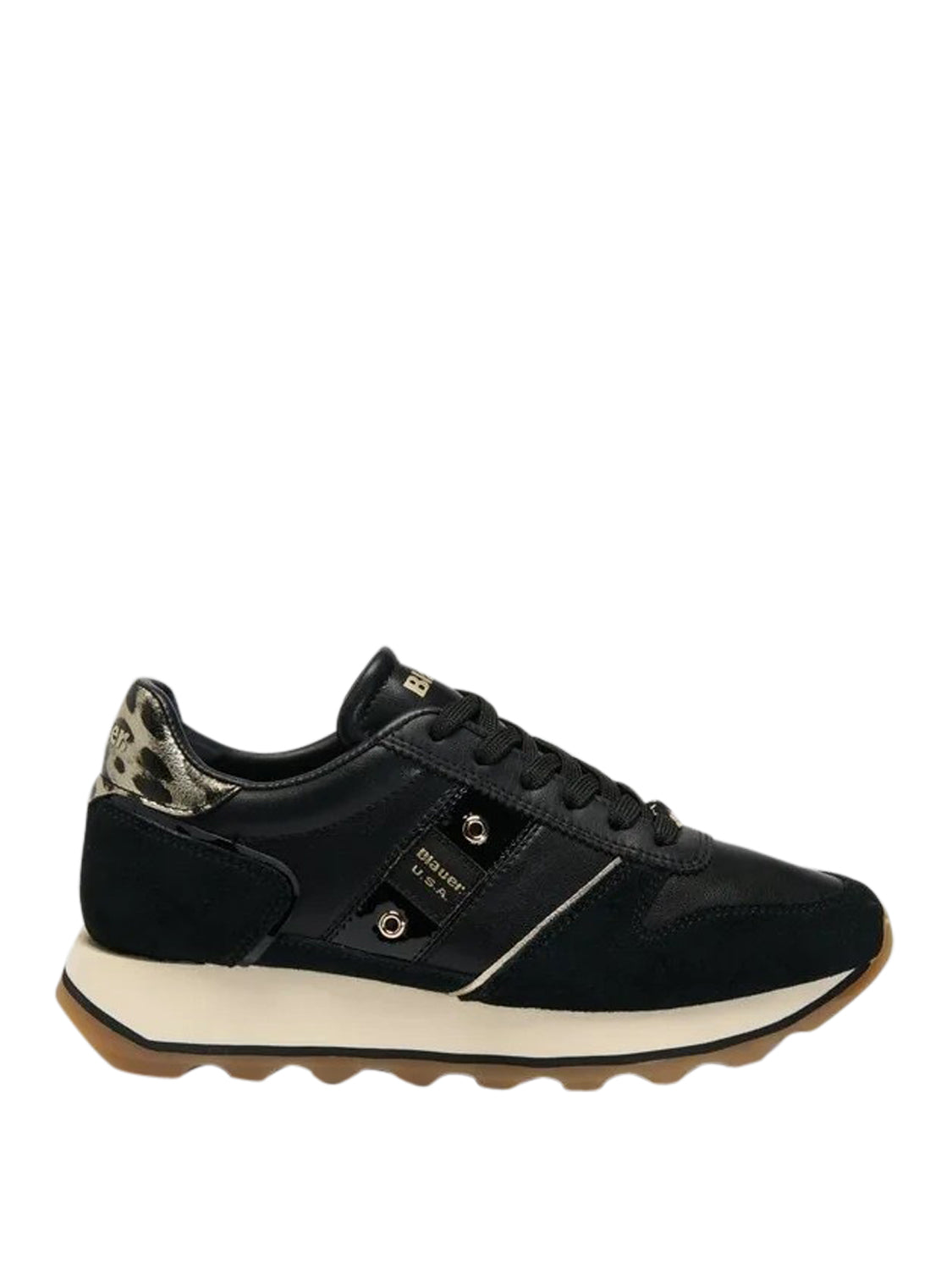 BLAUER Sneakers Blauer Mills01 - Nero/Leopardata Black/Leopard