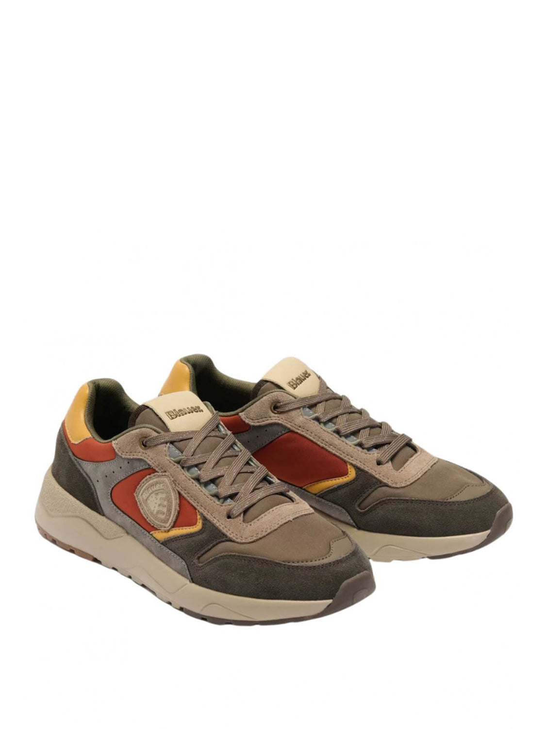 BLAUER Sneakers Blauer Logo Impresso Marrone Arancio Brown/Orange