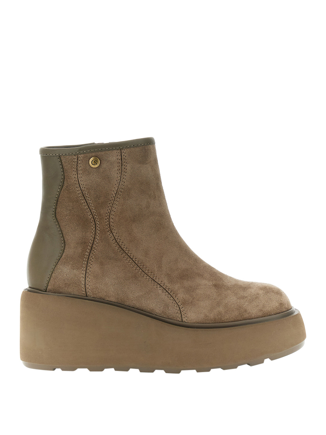 CAFE'NOIR Cafè Noir Tronchetto In Pelle Scamosciata E Pelle - Beige TAUPE