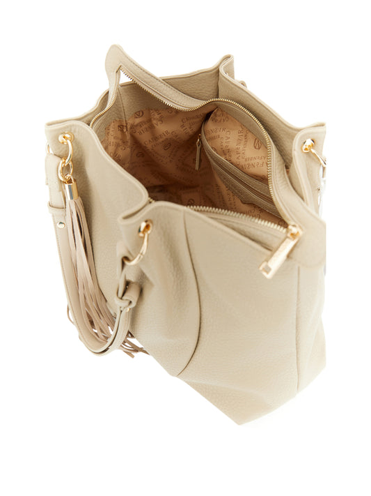 CAFE'NOIR Borsa Shopper Cafè Noir Morbida Shopping Con Pieghe In Materiale Sintetico - Beige Beige