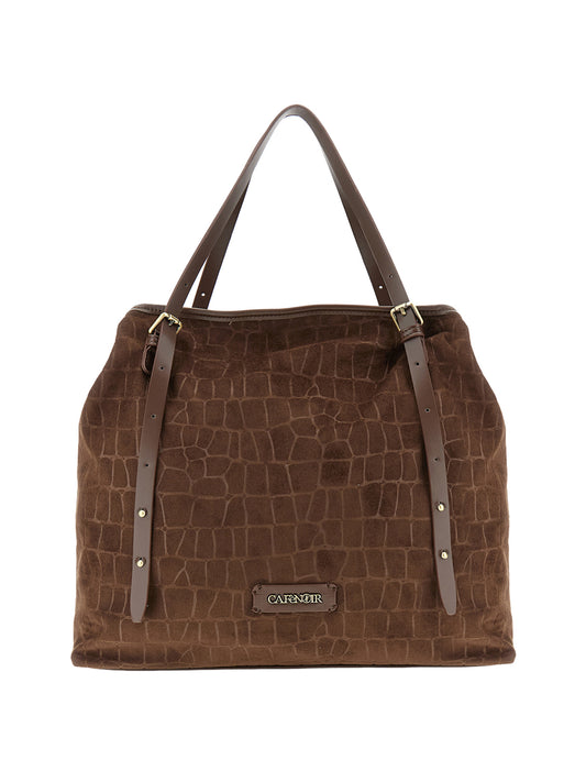 CAFE'NOIR Cafè Noir Borsa A Tracolla Morbida Tote Grande In Materiale Sintetico Marrone T.MORO