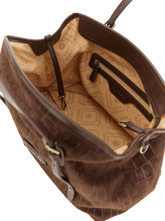 CAFE'NOIR Cafè Noir Borsa A Tracolla Morbida Tote Piccola In Materiale Sintetico Marrone T.MORO