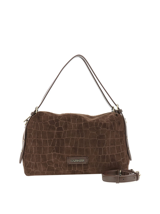 CAFE'NOIR Borsa A Spalla Cafè Noir Morbida Sacca In Materiale Sintetico Effetto Suede - Marrone T.MORO