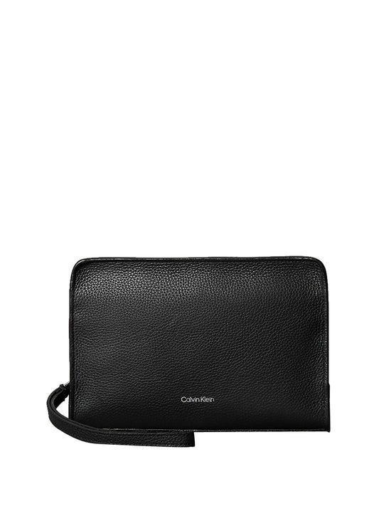 CALVIN ACC.1USCITA Calvin Klein Pochette Foil Emboss Pouch Nero BLACK