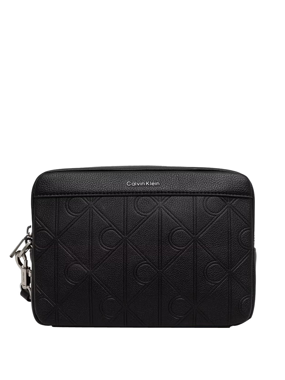 CALVIN ACC.1USCITA Calvin Klein Pochette Xl Emblem Aop Embo Ss Pouch W/ H Nero BLACK