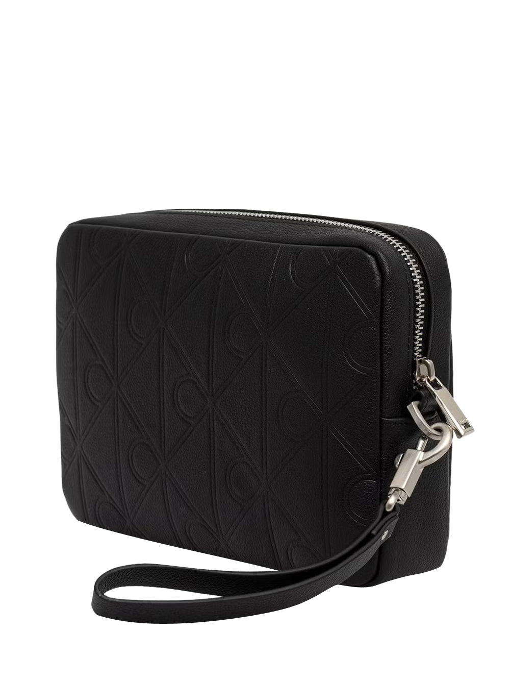 CALVIN ACC.1USCITA Calvin Klein Pochette Xl Emblem Aop Embo Ss Pouch W/ H Nero BLACK