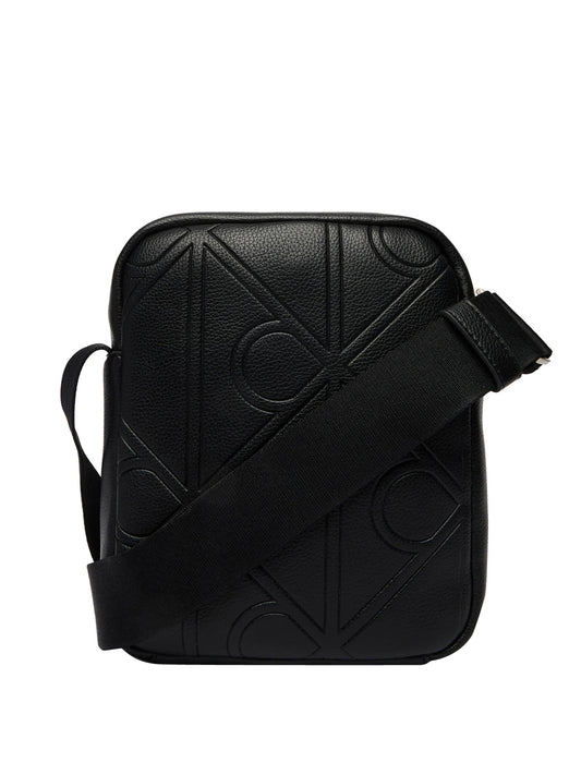 CALVIN ACC.1USCITA Calvin Klein Borsa A Tracolla Emblem Aop Emboss Reporter Nero BLACK