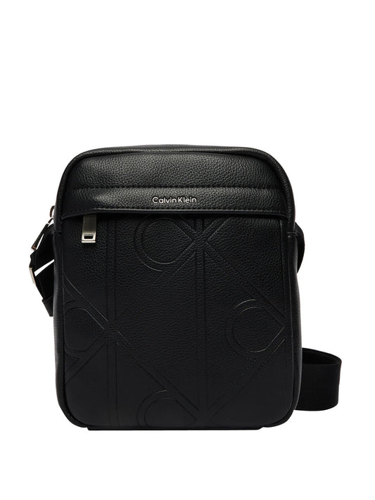 CALVIN ACC.1USCITA Calvin Klein Borsa A Tracolla Emblem Aop Emboss Reporter Nero BLACK