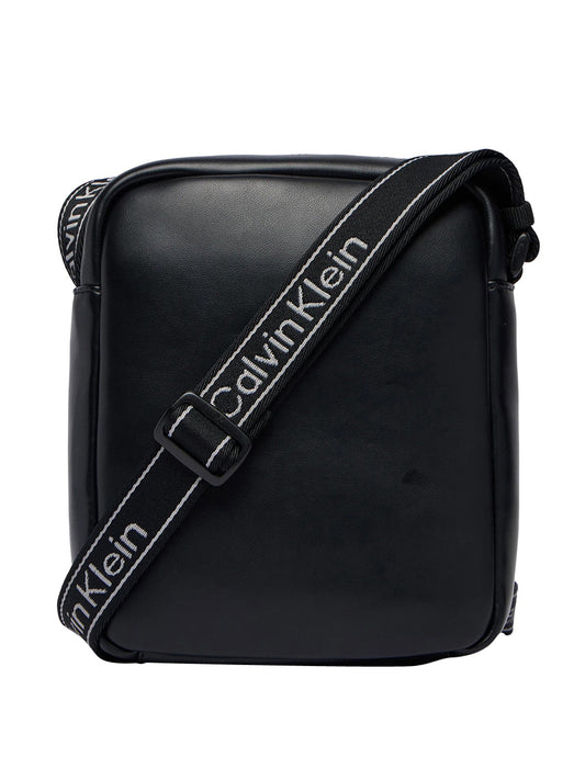 CALVIN ACC.1USCITA Calvin Klein Borsa A Tracolla Bold Logo Webbing Reporter Nero BLACK