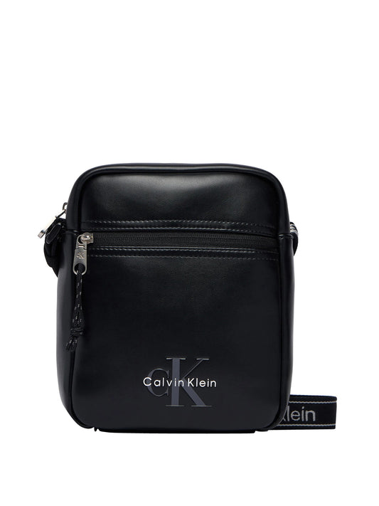 CALVIN ACC.1USCITA Calvin Klein Borsa A Tracolla Bold Logo Webbing Reporter Nero BLACK