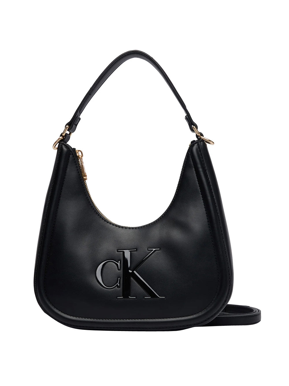 CALVIN ACC.2USCITA Calvin Klein Borsa A Spalla Bold Ck Small Crescent - Nero BLACK