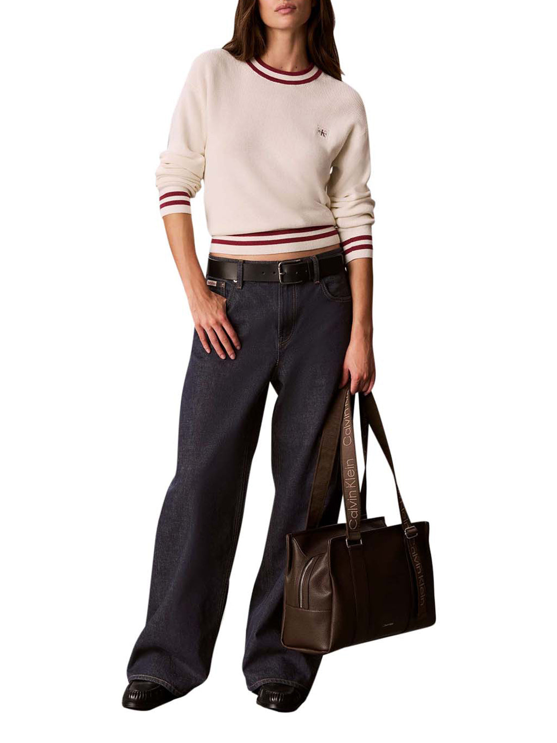 CALVIN ACC.2USCITA Calvin Klein Borsa a Mano Donna Delicioso - Marrone Delicioso