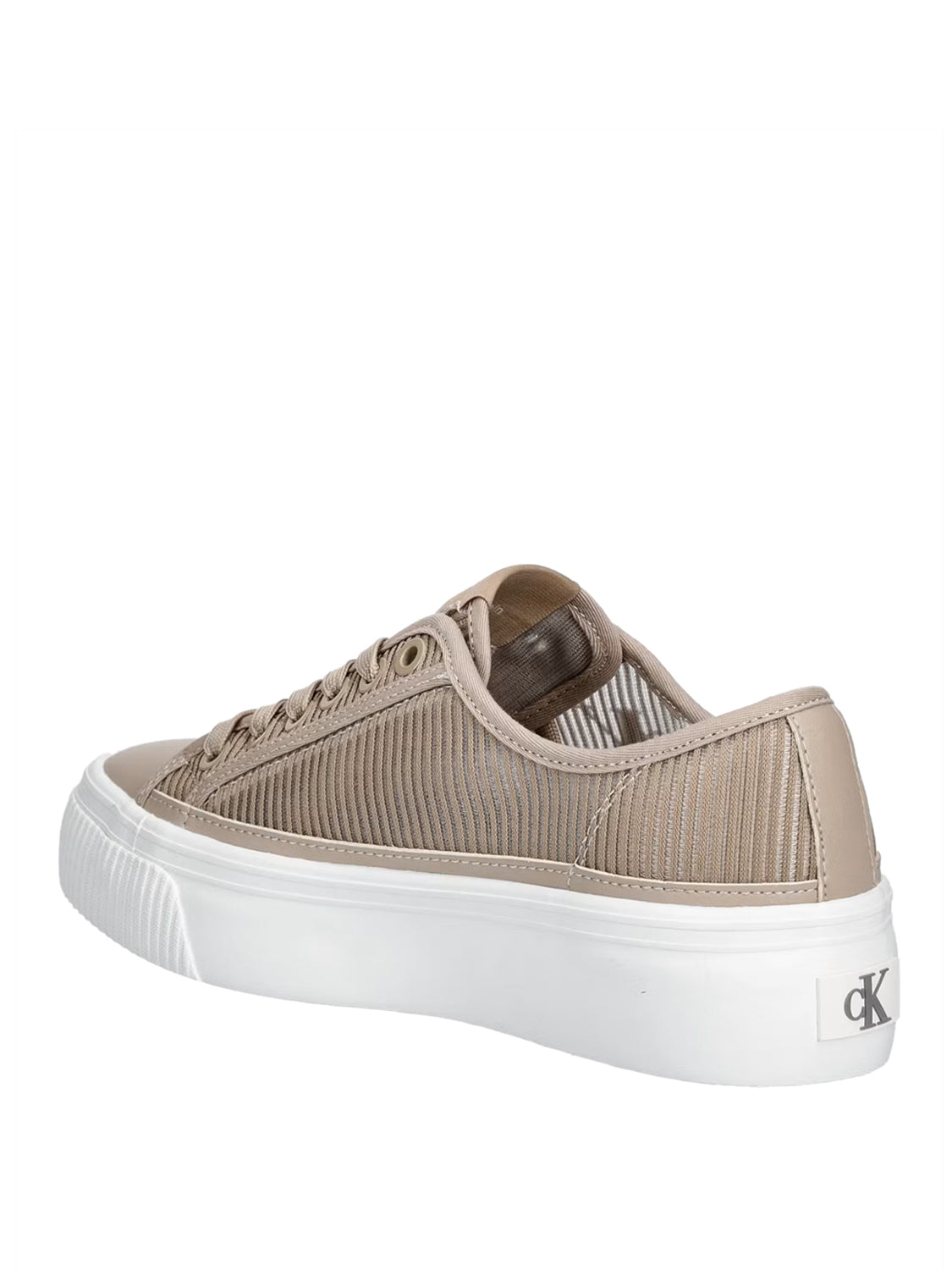 CALVIN CALZATURE Calvin Klein Sneakers Vulc Flatf Laceup Striped - Beige Nomad/Bright White
