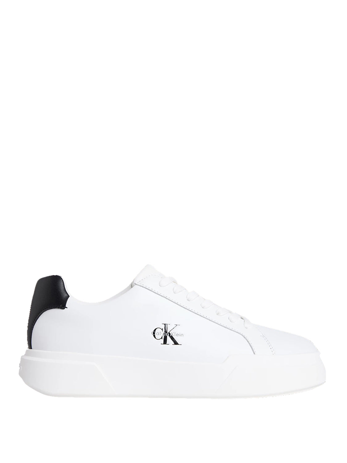 CALVIN CALZATURE Calvin Klein Sneakers Chunky Cupsole Laceup Lth Bianco Nero White/Black/White