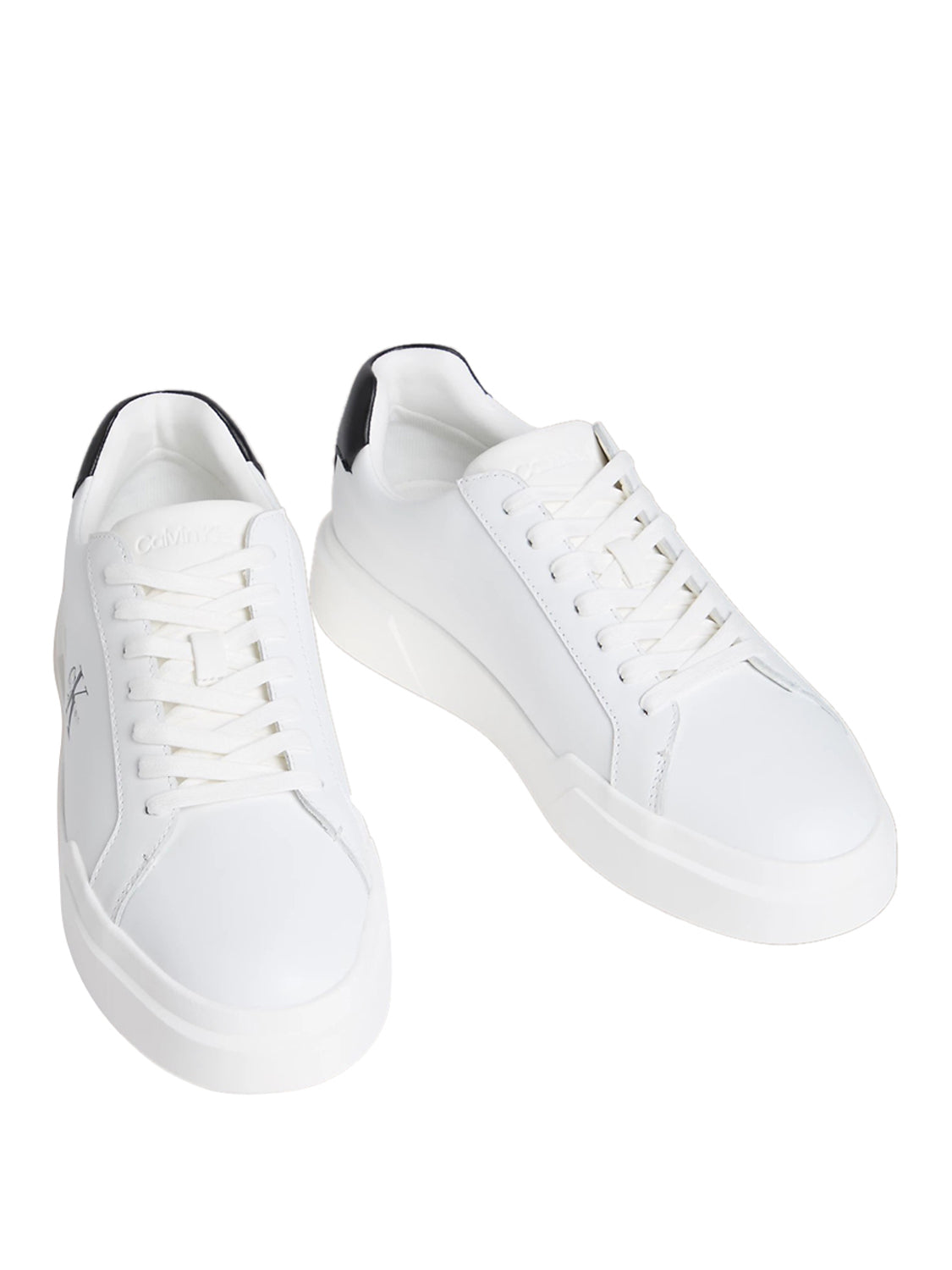 CALVIN CALZATURE Calvin Klein Sneakers Chunky Cupsole Laceup Lth Bianco Nero White/Black/White