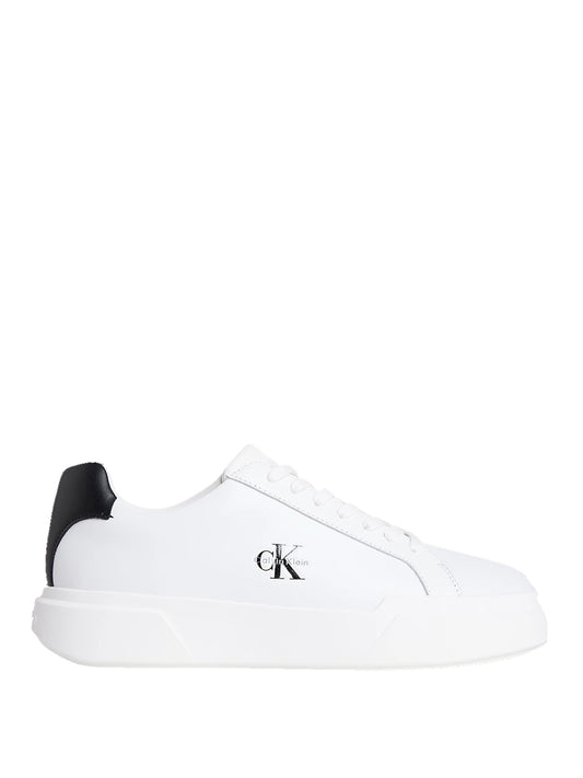 CALVIN CALZATURE Calvin Klein Sneakers Chunky Cupsole Laceup Lth Bianco Nero White/Black/White