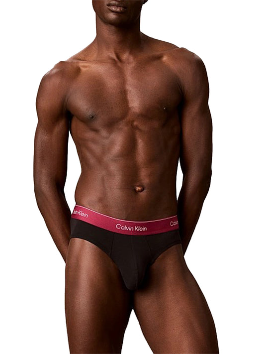 Calvin Klein Slip Icon Cotton Stretch Calvin Klein - Blac/ Poseidon Black Bodies W/ Poseidon Blue