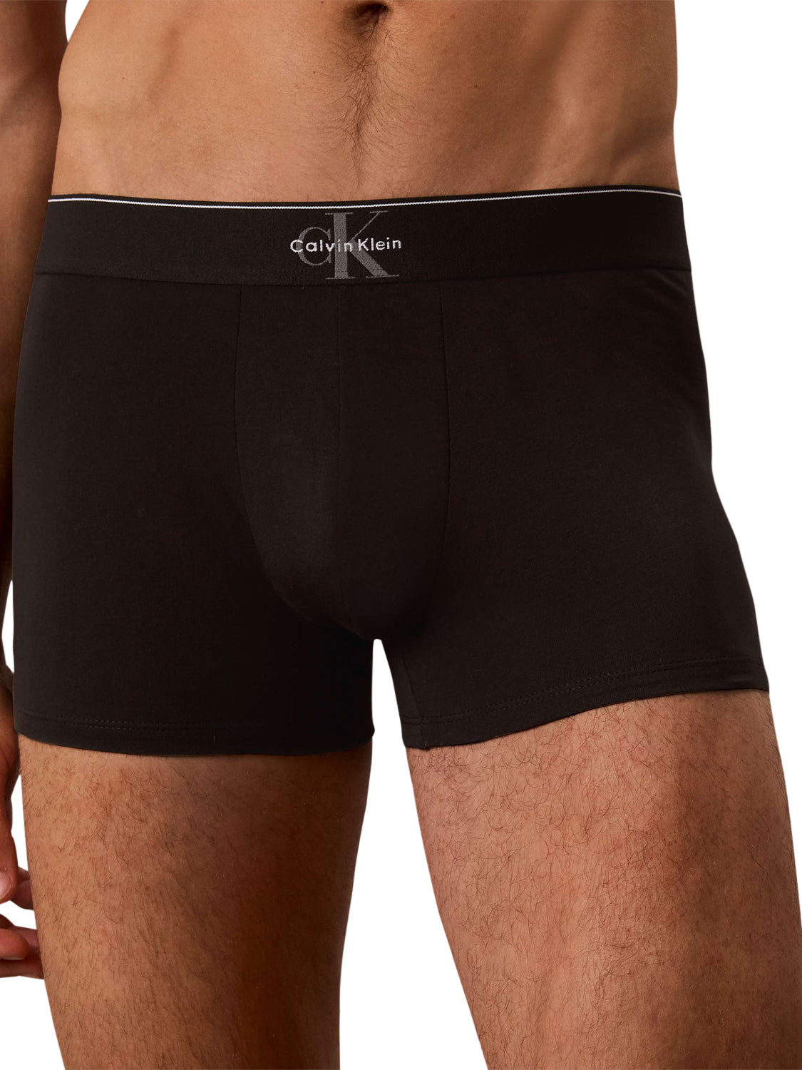 Calvin Klein Boxer Icon Cotton Stretch Graphic - Nero/Grigio Black Bodies W/ Granite Gray/