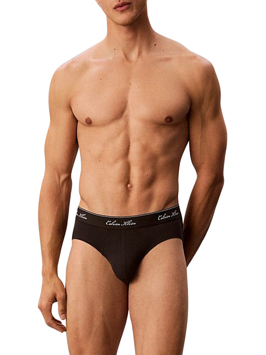 Calvin Klein Slip Icon Cotton Con Scritta Calvin Klein - Nero Black W/ Dtm Wb