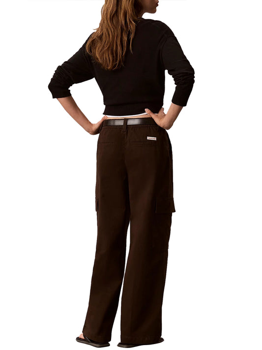CALVIN2 1USCITA Pantaloni Cargo In Cotone Elasticizzato Calvin Klein - Caffè Dark Coffee