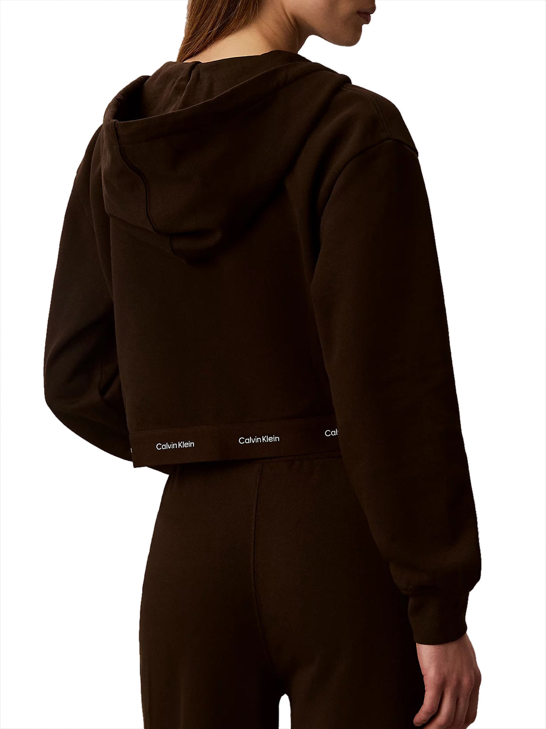 CALVIN2 1USCITA Felpa Con Cappuccio Elasticizzata Calvin Klein - Coffee Dark Coffee