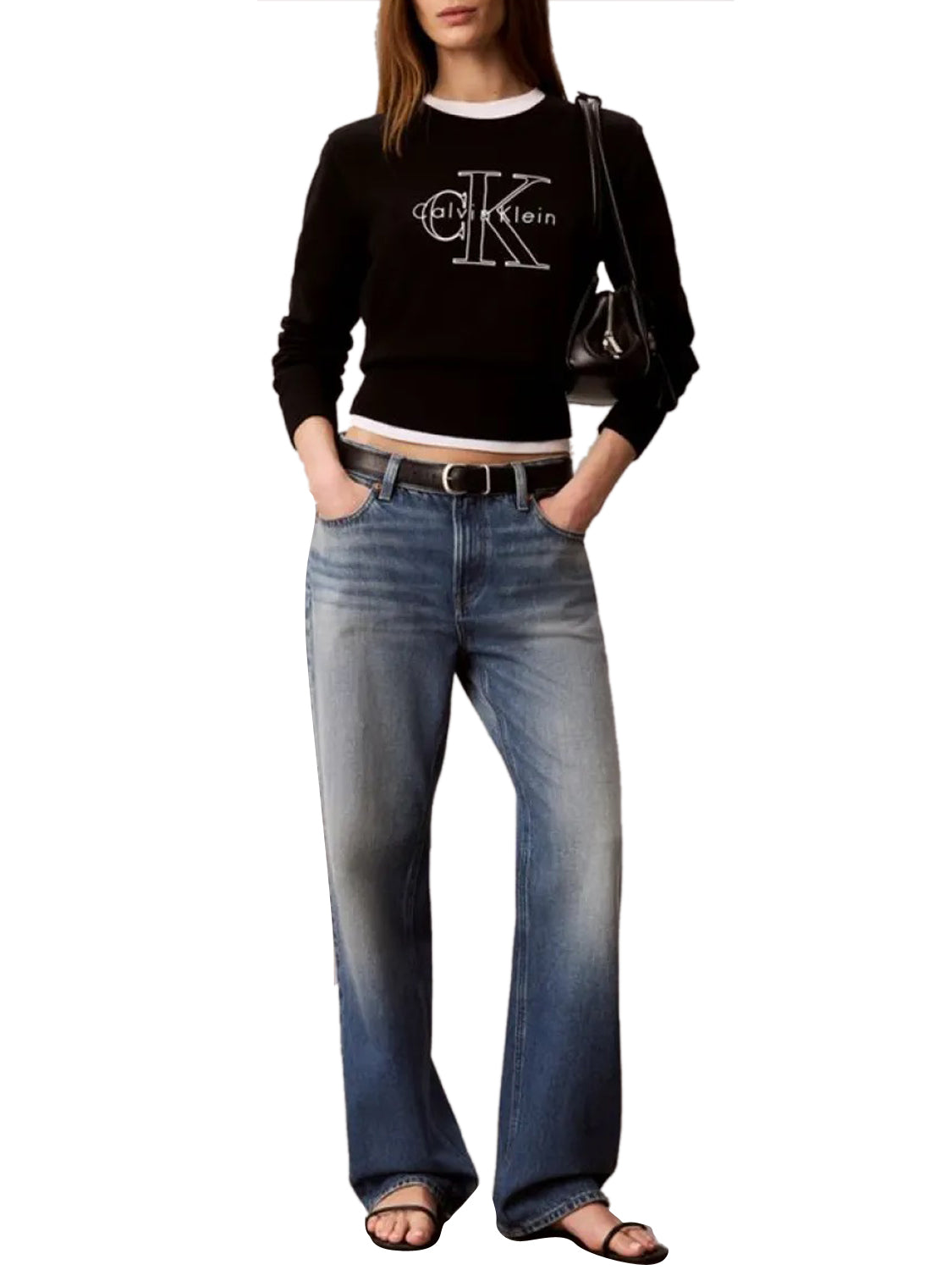 CALVIN2 1USCITA Felpa Calvin Klein - Nero BLACK