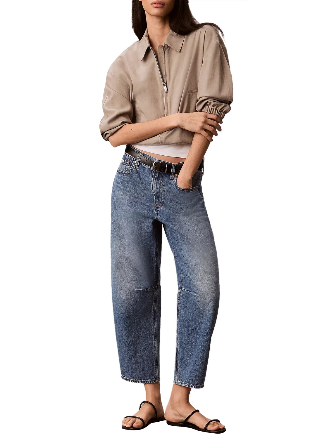 CALVIN2 1USCITA Jeans Barrel Cropped Calvin Klein - Denim DENIM
