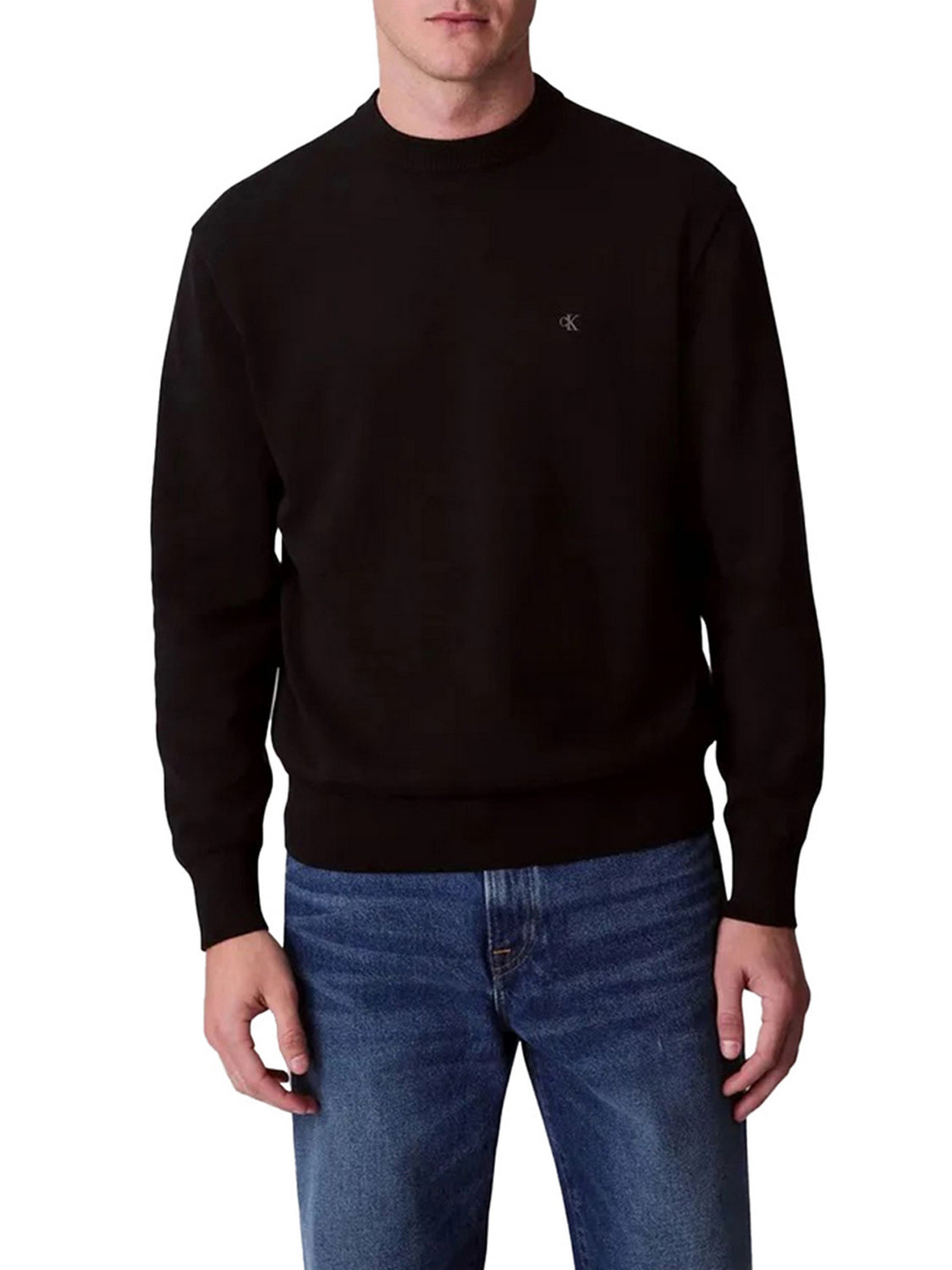 CALVIN2 1USCITA Calvin Klein Felpa Eu Ls Cotton Relaxed Uomo - Nero BLACK