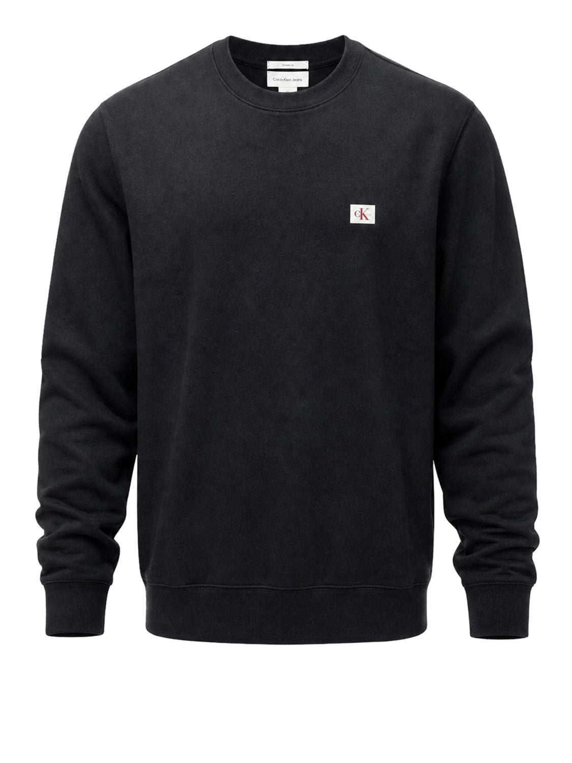 CALVIN2 1USCITA Calvin Klein Felpa Logo Ricamato Nero BLACK