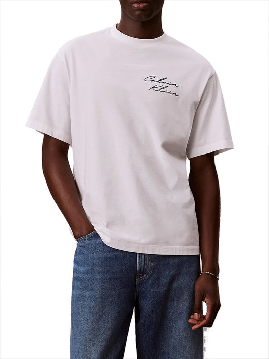 CALVIN2 2USCITA T-Shirt Calvin Klein 16S April Graphic Relaxed - Bianco Bright White