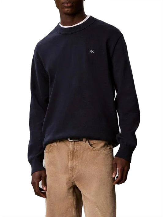 CALVIN2 2USCITA Maglione Girocollo In Cotone Liscio Calvin Klein - Dark Sapphire Dark sapphire