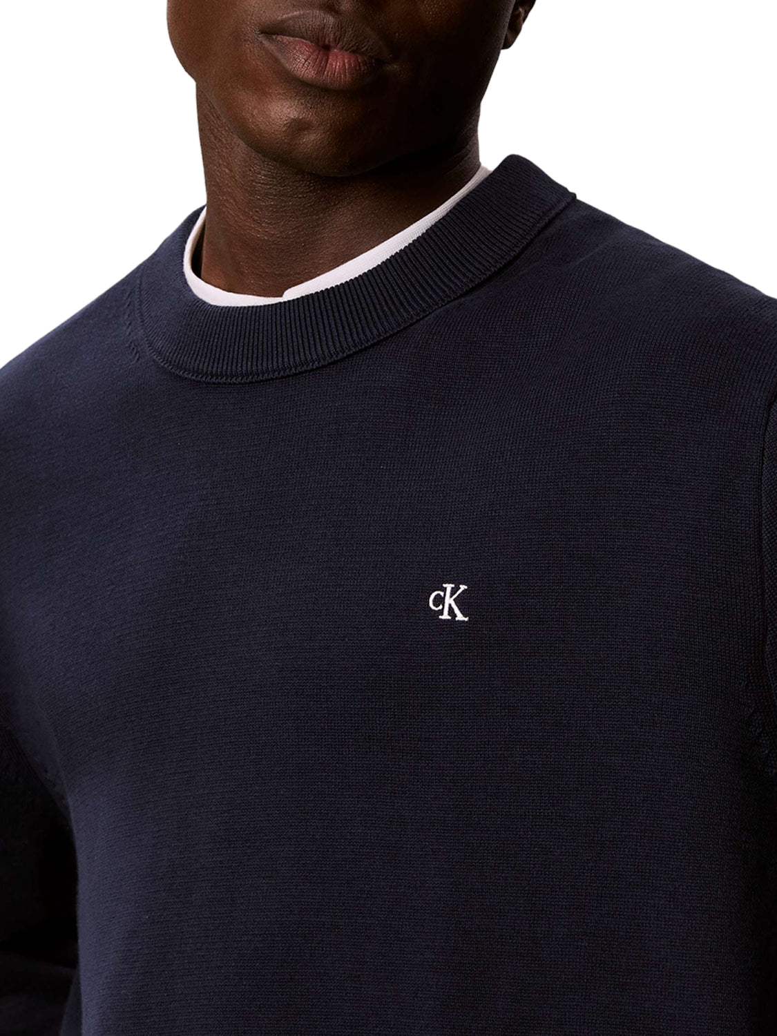 CALVIN2 2USCITA Maglione Girocollo In Cotone Liscio Calvin Klein - Dark Sapphire Dark sapphire
